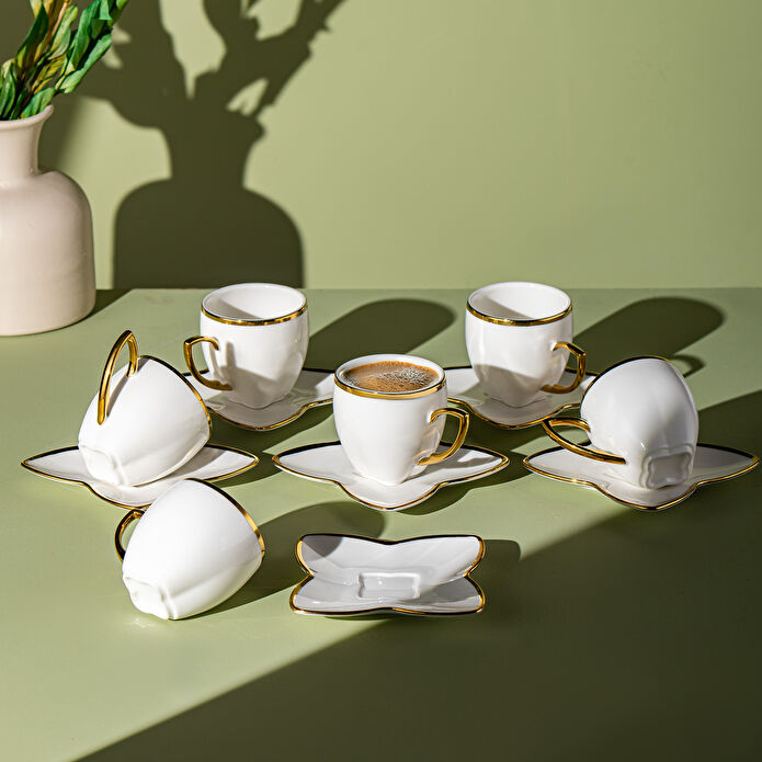 Emsan Kardelen 6'lı Kahve Fincan Takımı Gold 90 ml