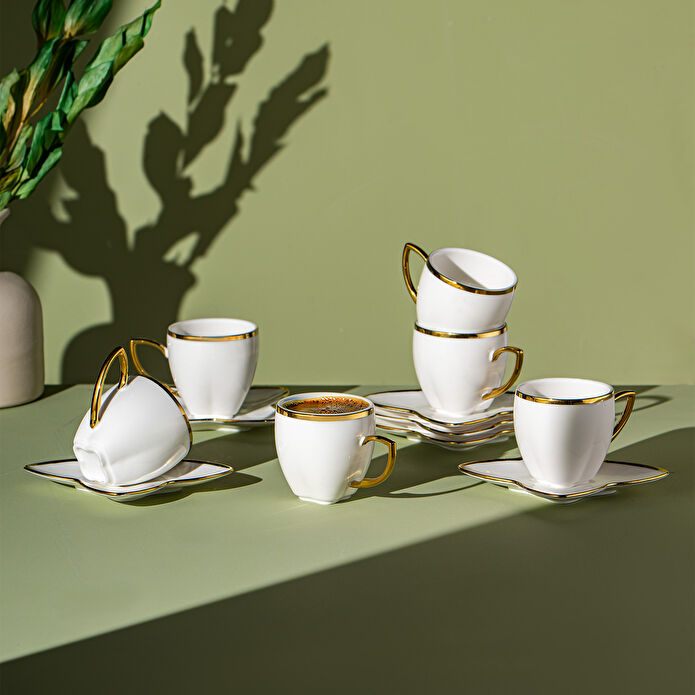 Emsan Kardelen 6'lı Kahve Fincan Takımı Gold 90 ml