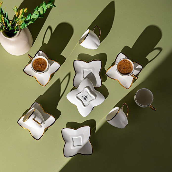 Emsan Kardelen 6'lı Kahve Fincan Takımı Gold 90 ml