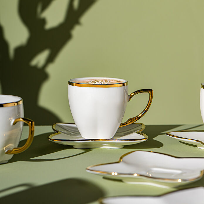 Emsan Kardelen 6'lı Kahve Fincan Takımı Gold 90 ml