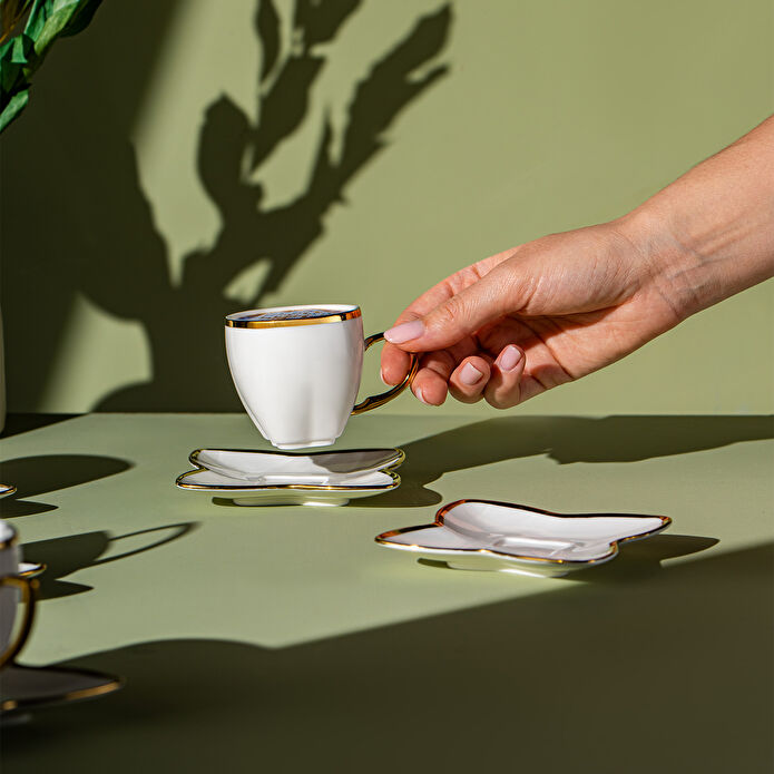 Emsan Kardelen 6'lı Kahve Fincan Takımı Gold 90 ml