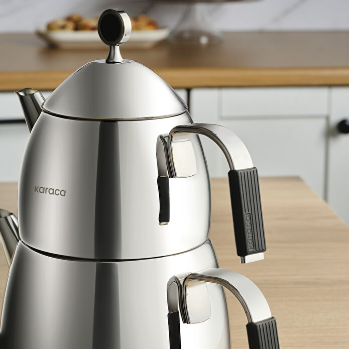 Karaca Babil Çaydanlık Takımı Siyah Midi