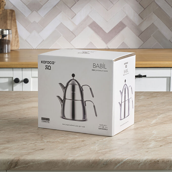 Karaca Babil Çaydanlık Takımı Siyah Midi