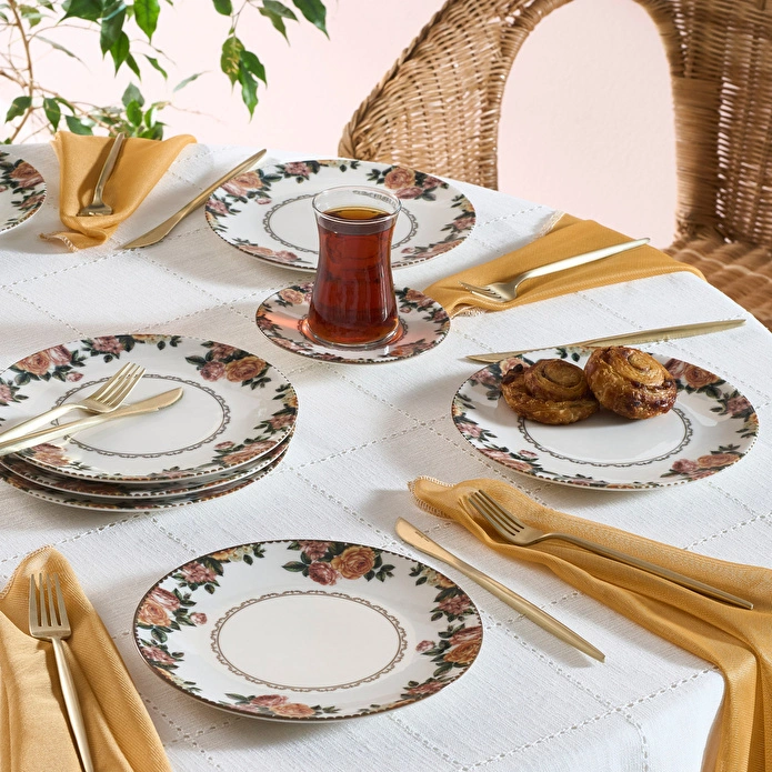 Karaca Rosetta 6 Parça Porselen Pasta Seti