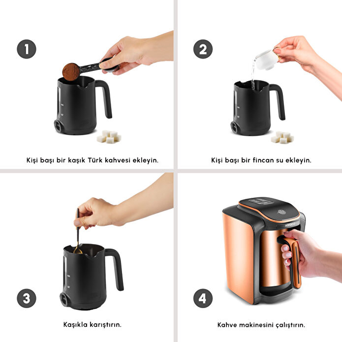 Karaca Hatır Neo Inox Çelik Cezveli Türk Kahve Makinesi Bronze