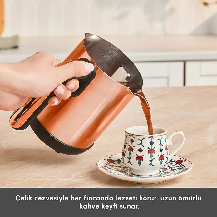 Karaca Hatır Neo Inox Çelik Cezveli Türk Kahve Makinesi Bronze