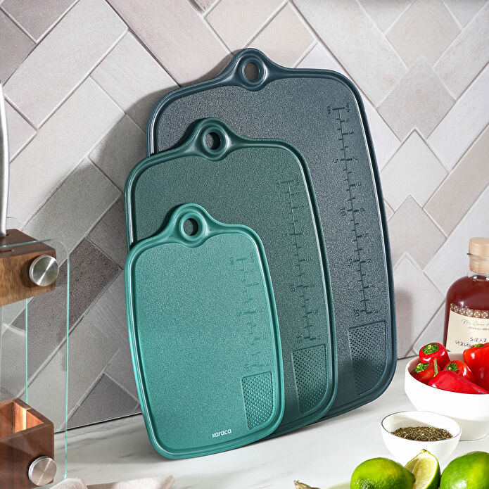 Karaca Triocut 3'lü Kesme Tahtası Yeşil