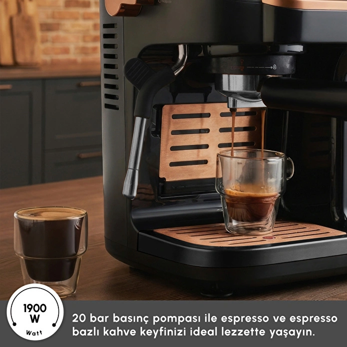 Karaca Hatır Perfetto Espresso ve Türk Kahvesi Makinesi Copper