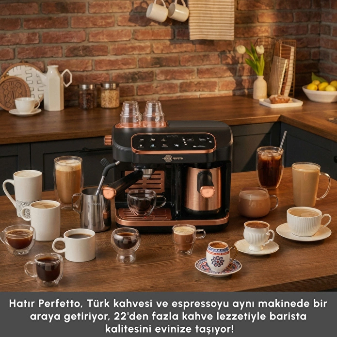Karaca Hatır Perfetto Espresso ve Türk Kahvesi Makinesi Copper