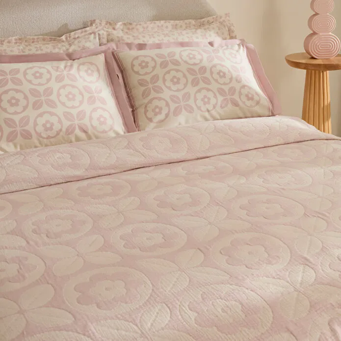 Karaca Home Shayla Pembe Baskılı Müslin Pike Takımı