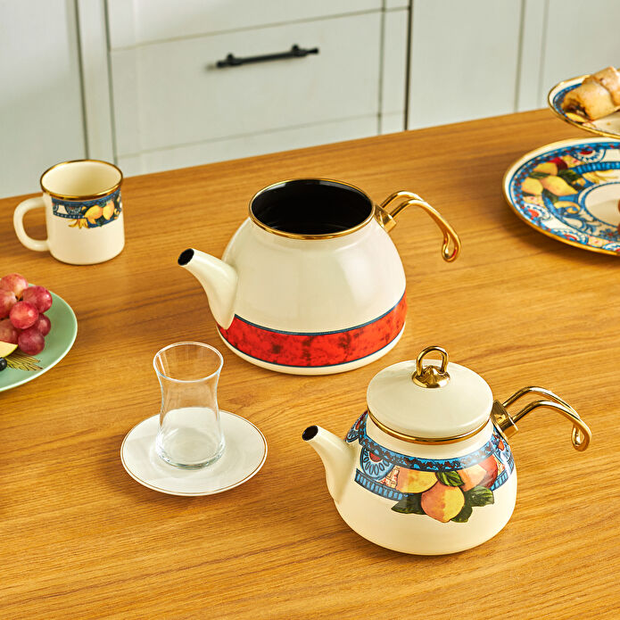 Karaca Amalfi Emaye Çaydanlık Takımı