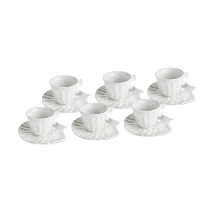 Karaca İstiridye Lüsterli 6 Kişilik Kahve Fincan Takımı 90 ml