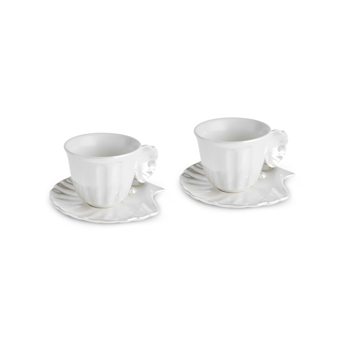 Karaca İstiridye Lüsterli 2 Kişilik Çay Fincan Takımı 200 ml