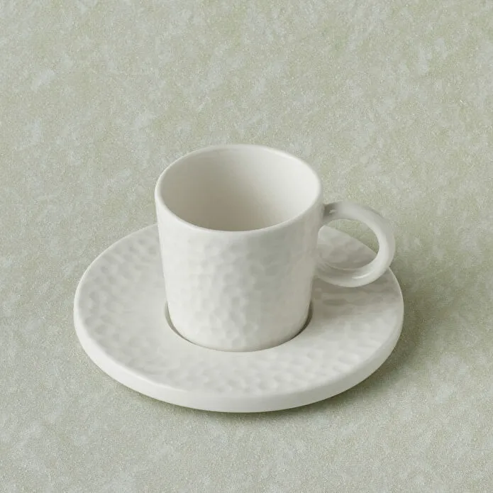 Karaca x Refika Bembeyaz Yuvarlak Tabaklı Kahve Fincanı 100 ml
