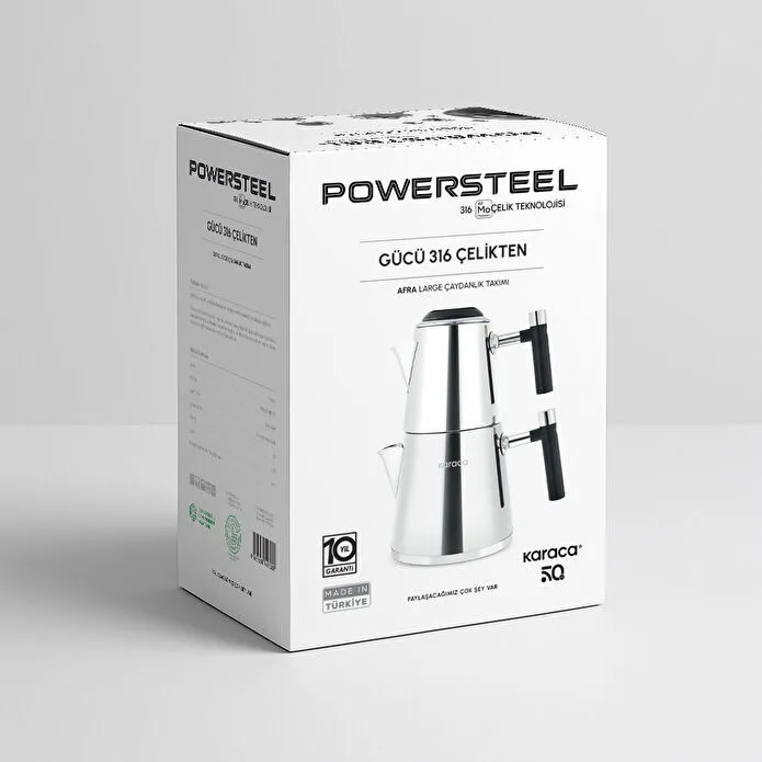 Karaca Powersteel 316+ Arigato Çelik Çaydanlık Takımı Large