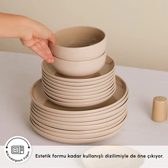 Karaca Earth Collection Terra 36 Parça 8 Kişilik Yemek Takımı Bej