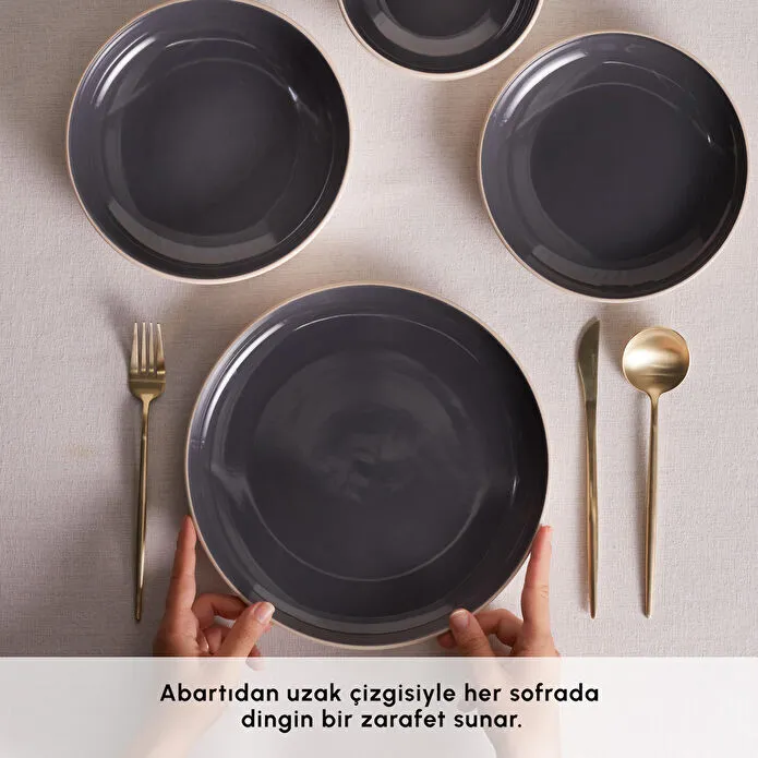 Karaca Earth Collection Terra 36 Parça 8 Kişilik Yemek Takımı Antrasit