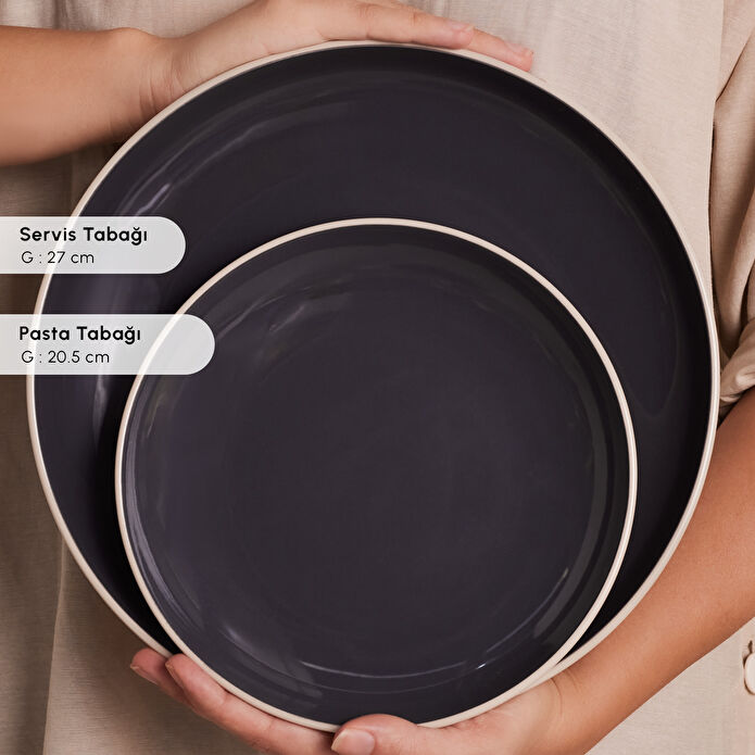 Karaca Earth Collection Terra 36 Parça 8 Kişilik Yemek Takımı Antrasit