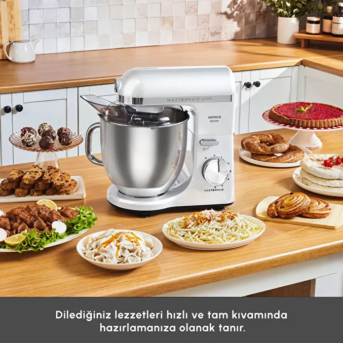 Karaca Mastermaid Chef Ultra M2000W Hamur Yoğurma Makinesi Pearl White 7L