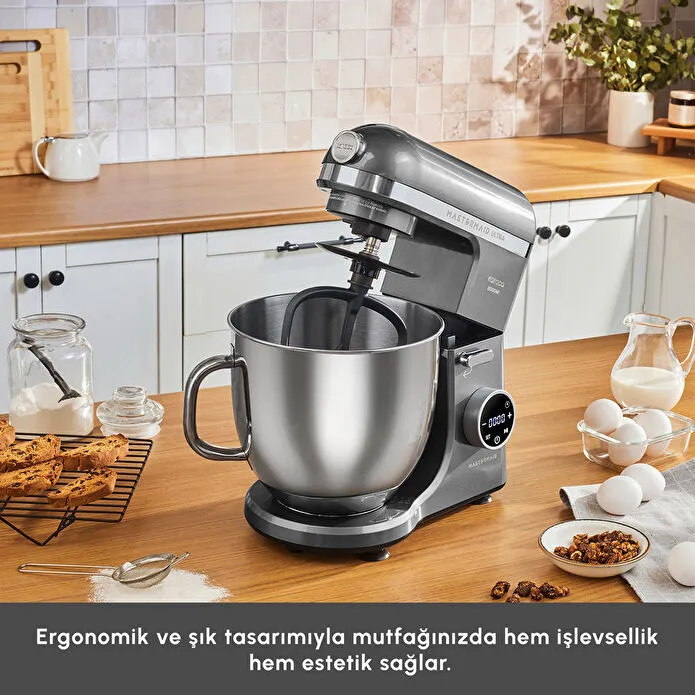 Karaca Mastermaid Chef Ultra D2000W Dijital Ekranlı Hamur Yoğurma Makinesi Shadow Gray 7L