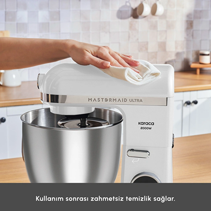 Karaca Mastermaid Chef Ultra D2000W Dijital Ekranlı Hamur Yoğurma Makinesi Matte White 7L