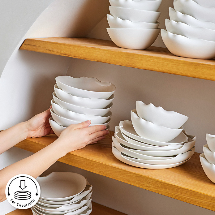 Karaca Earth Collection Crest 55 Parça 12 Kişilik Yemek Takımı