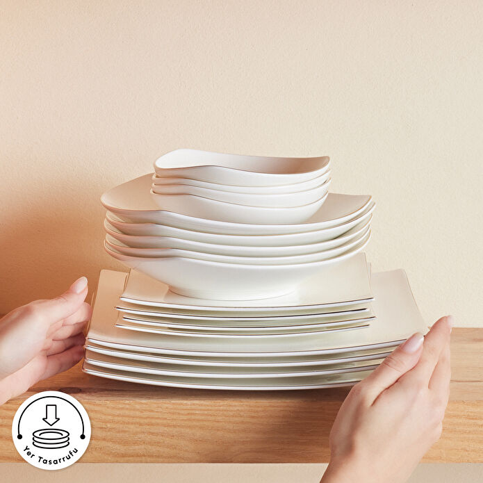 Karaca Stream Bone Jüpiter 53 Parça 12 Kişilik Yemek Takımı Gold