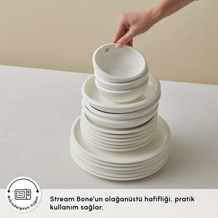Karaca Stream Bone Neptun Gold Logo 53 Parça 12 Kişilik Yemek Takımı