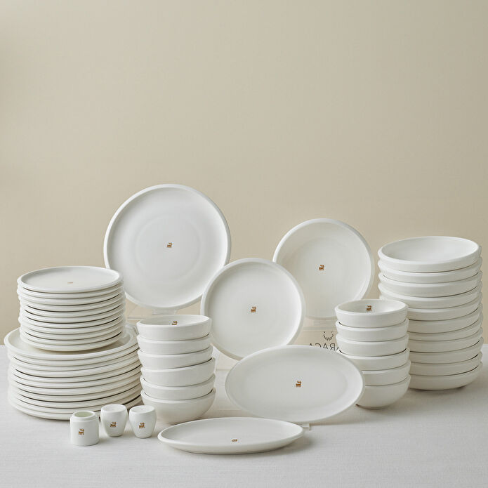 Karaca Stream Bone Neptun Gold Logo 53 Parça 12 Kişilik Yemek Takımı