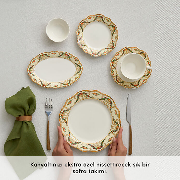 Karaca Forever Bone Orlando 26 Parça 6 Kişilik Kahvaltı Takımı