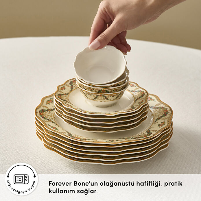Karaca Forever Bone Orlando 26 Parça 6 Kişilik Kahvaltı Takımı