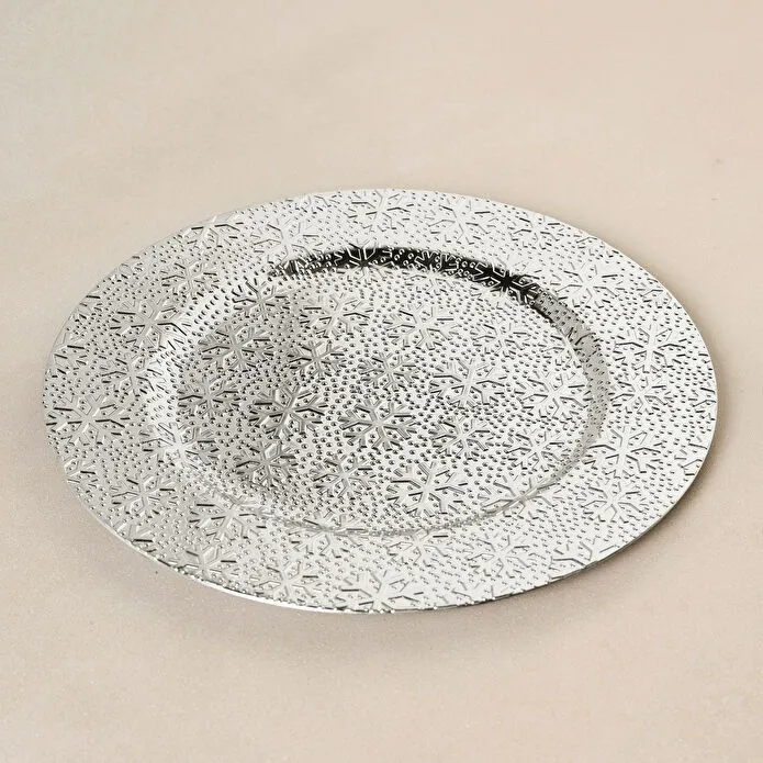 Karaca Home New Year Yılbaşı Snow Supla Silver 33 cm