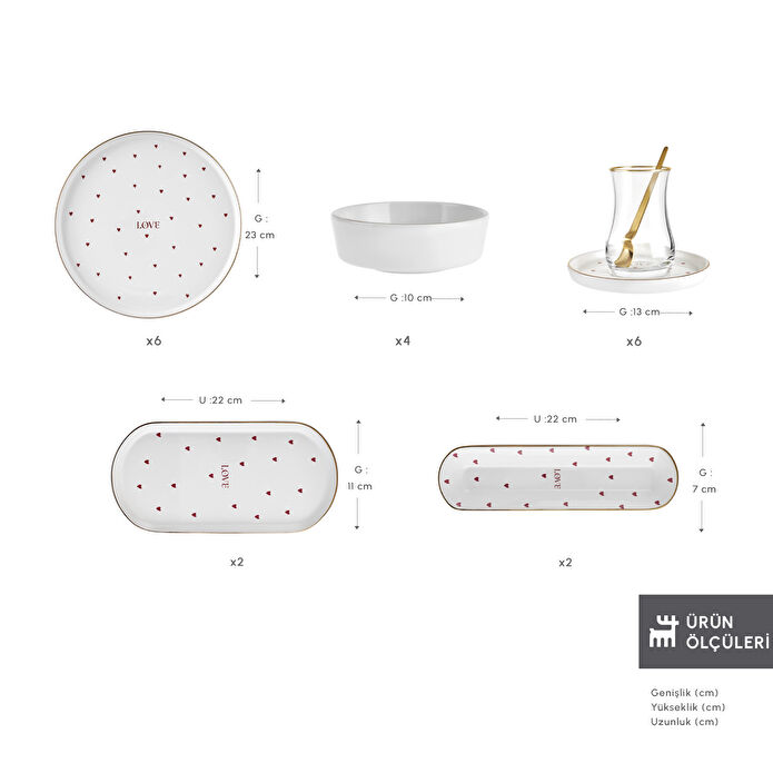 Karaca Lovin 32 Parça 6 Kişilik Kahvaltı Takımı Gold