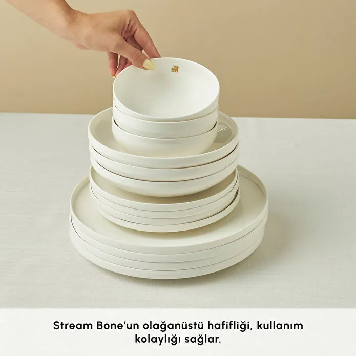 Karaca Stream Bone Merope 53 Parça 12 Kişilik Yemek Takımı