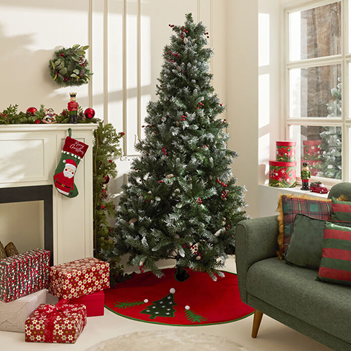 Karaca Home New Year Yılbaşı Karlı Kokina ve Kozalaklı Yılbaşı Çam Ağacı 210 cm 1093 Dal