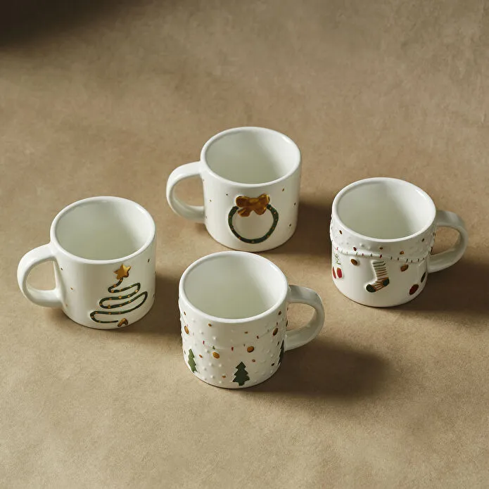 Karaca New Year Yılbaşı Bliss 4 Kişilik Kahve Fincan Takımı 100 ml