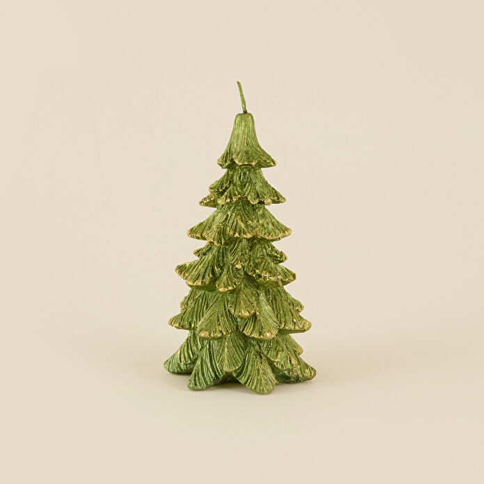 Karaca Home New Year Yılbaşı Çam Ağacı Şekilli Mum Yeşil