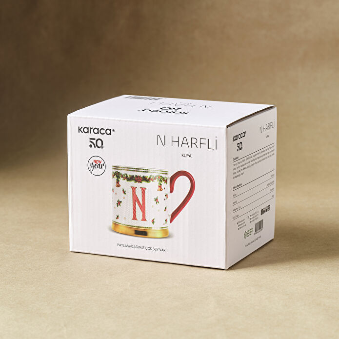 Karaca New Year Yılbaşı Petek N Harfli Kupa 330 ml