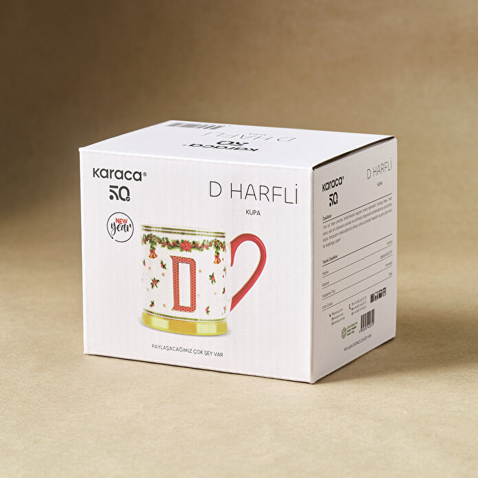 Karaca New Year Yılbaşı Petek D Harfli Kupa 330 ml