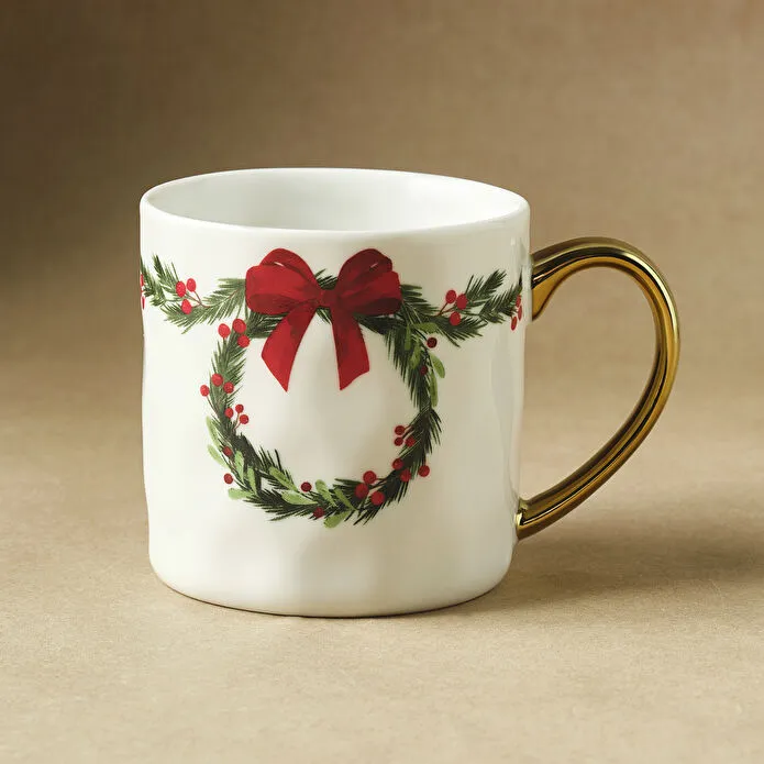 Karaca New Year Yılbaşı Çelenk 2 Kişilik Kupa 320 ml