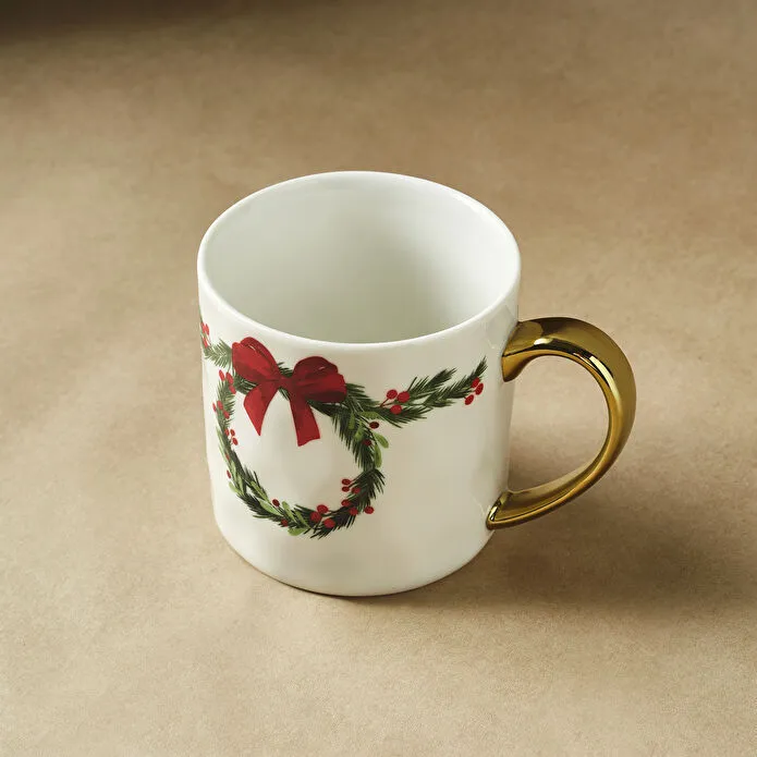 Karaca New Year Yılbaşı Çelenk 2 Kişilik Kupa 320 ml