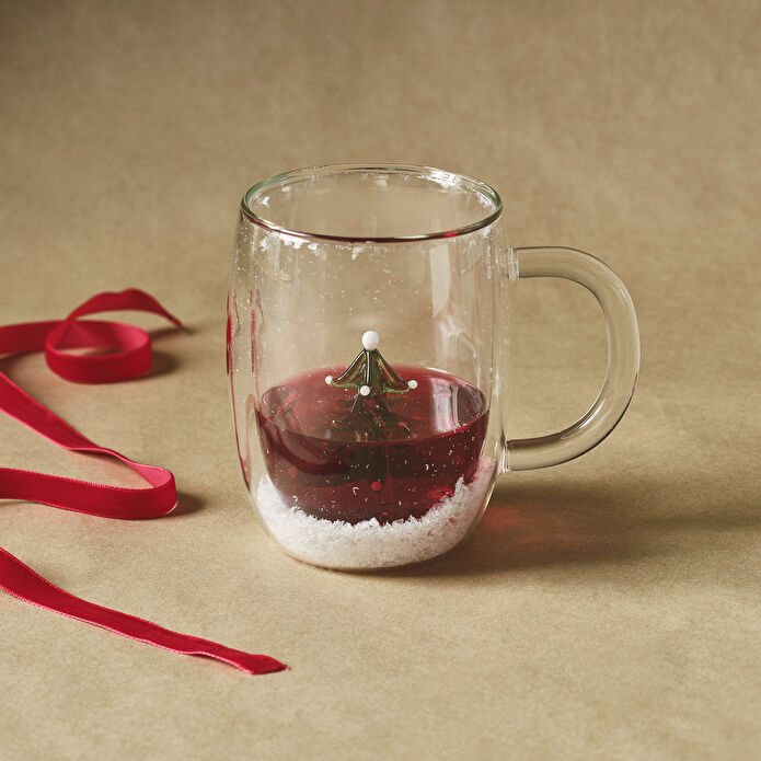 Karaca New Year Yılbaşı Pia Frosty Pine Tree Çift Cidarlı Kupa 350 ml