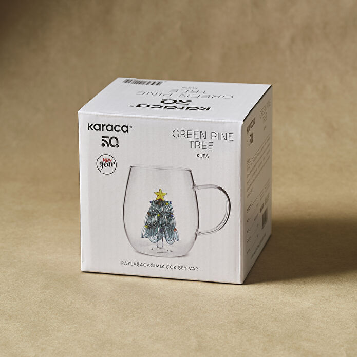Karaca New Year Yılbaşı Green Pine Tree Kupa 440 ml