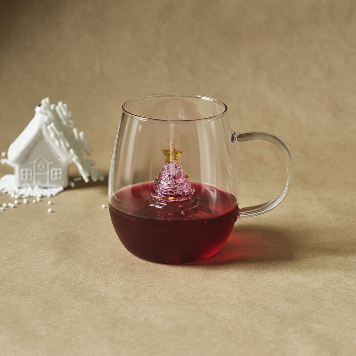 Karaca New Year Yılbaşı Pink Pine Tree Kupa 440 ml