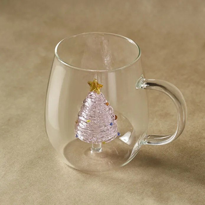 Karaca New Year Yılbaşı Pink Pine Tree Kupa 440 ml