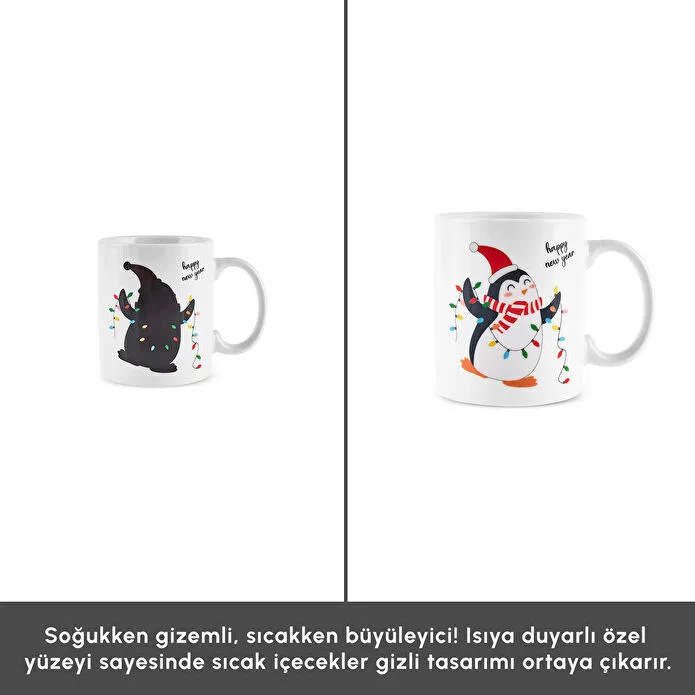 Karaca New Year Yılbaşı Twinkle Renk Değiştiren 4 Kişilik Kupa Seti 340 ml