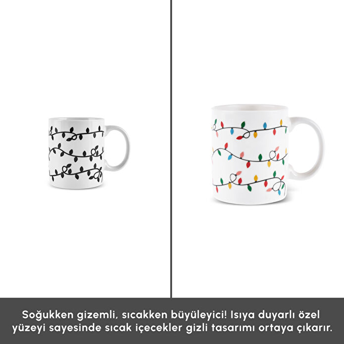 Karaca New Year Yılbaşı Twinkle Renk Değiştiren 4 Kişilik Kupa Seti 340 ml