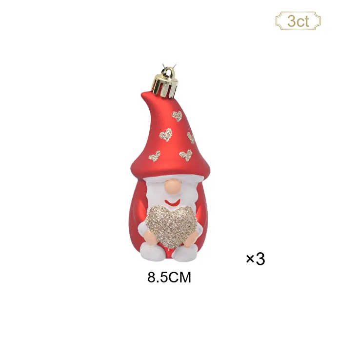 Karaca Home New Year Yılbaşı Lovely Elf 3 Parça Ağaç Süsü Seti