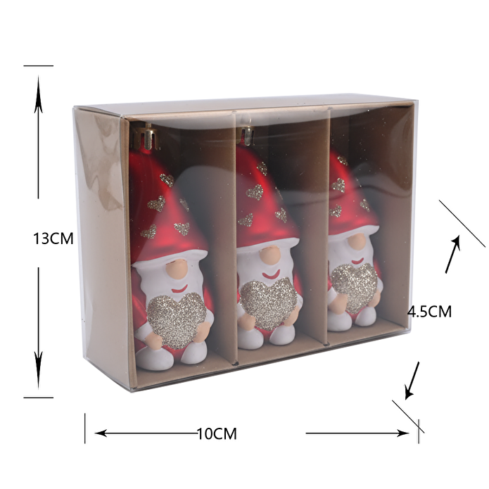 Karaca Home New Year Yılbaşı Lovely Elf 3 Parça Ağaç Süsü Seti