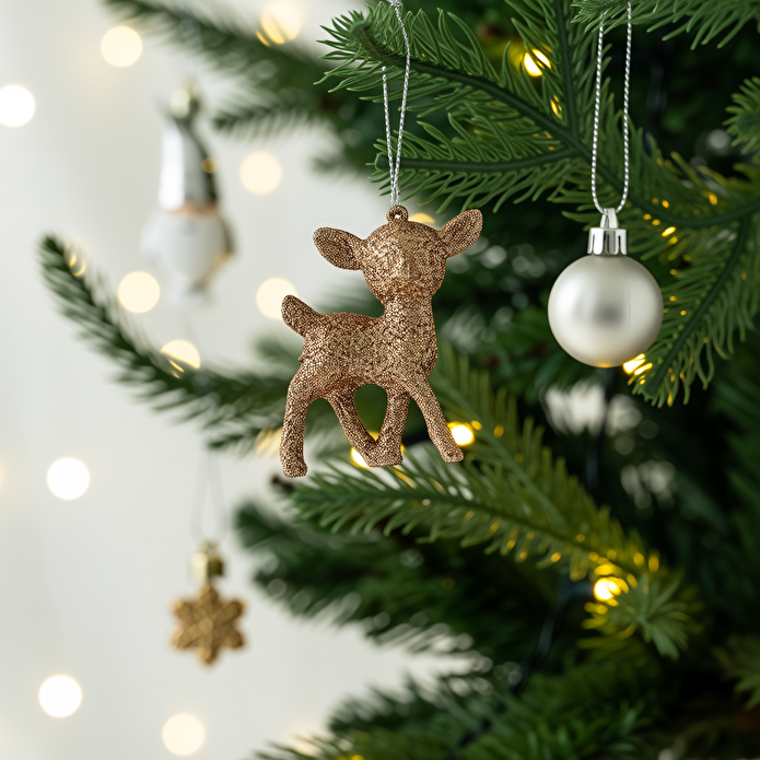 Karaca Home New Year Yılbaşı Bronze 65 Parça Ağaç Süsü Seti